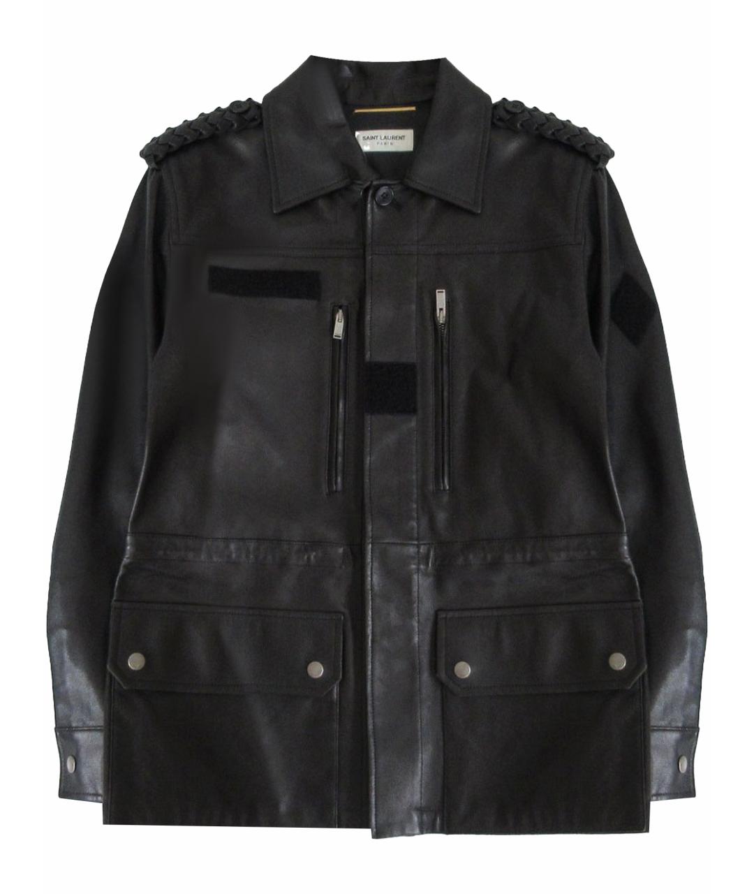 SAINT LAURENT Черная кожаная куртка, фото 1