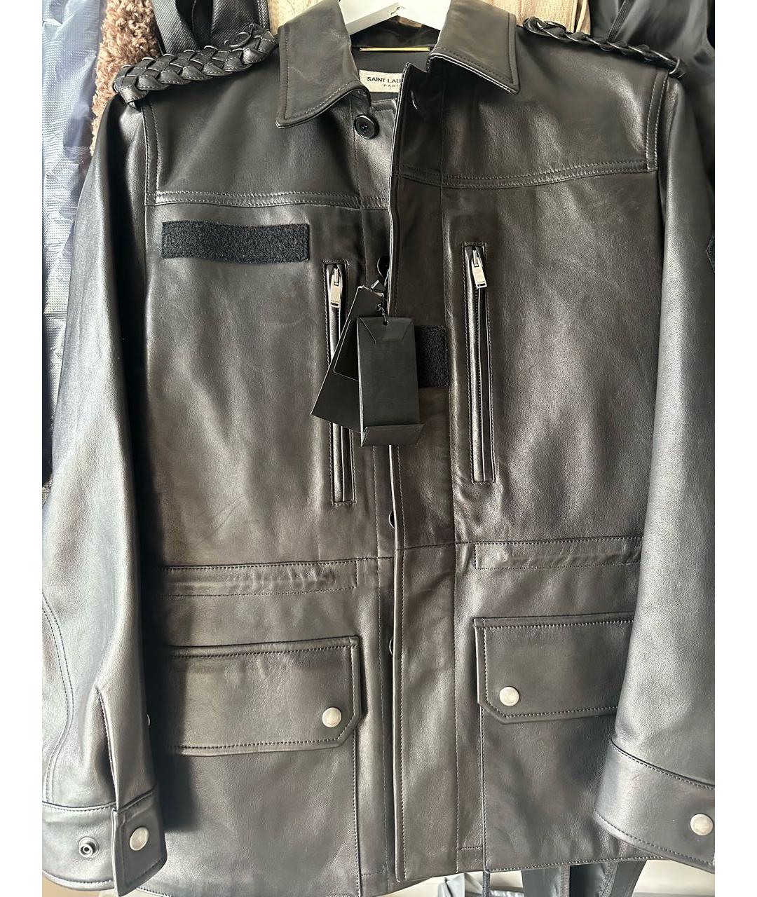 SAINT LAURENT Черная кожаная куртка, фото 7