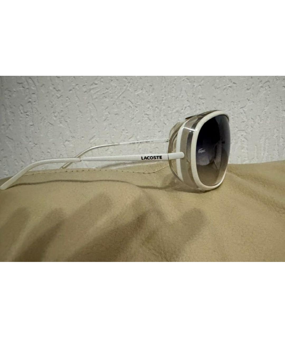 LACOSTE Белые пластиковые солнцезащитные очки, фото 3