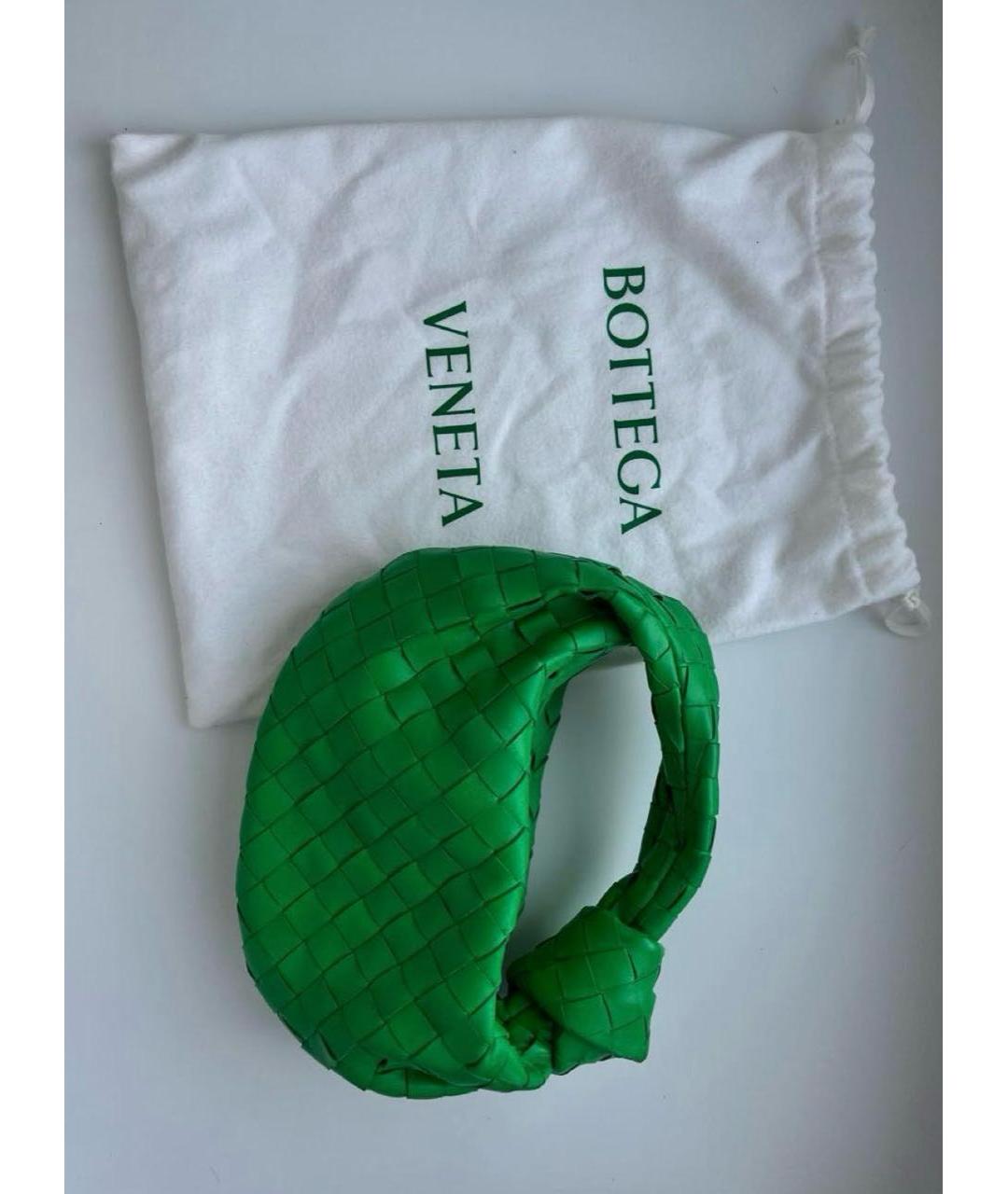 BOTTEGA VENETA Зеленая кожаная сумка с короткими ручками, фото 3