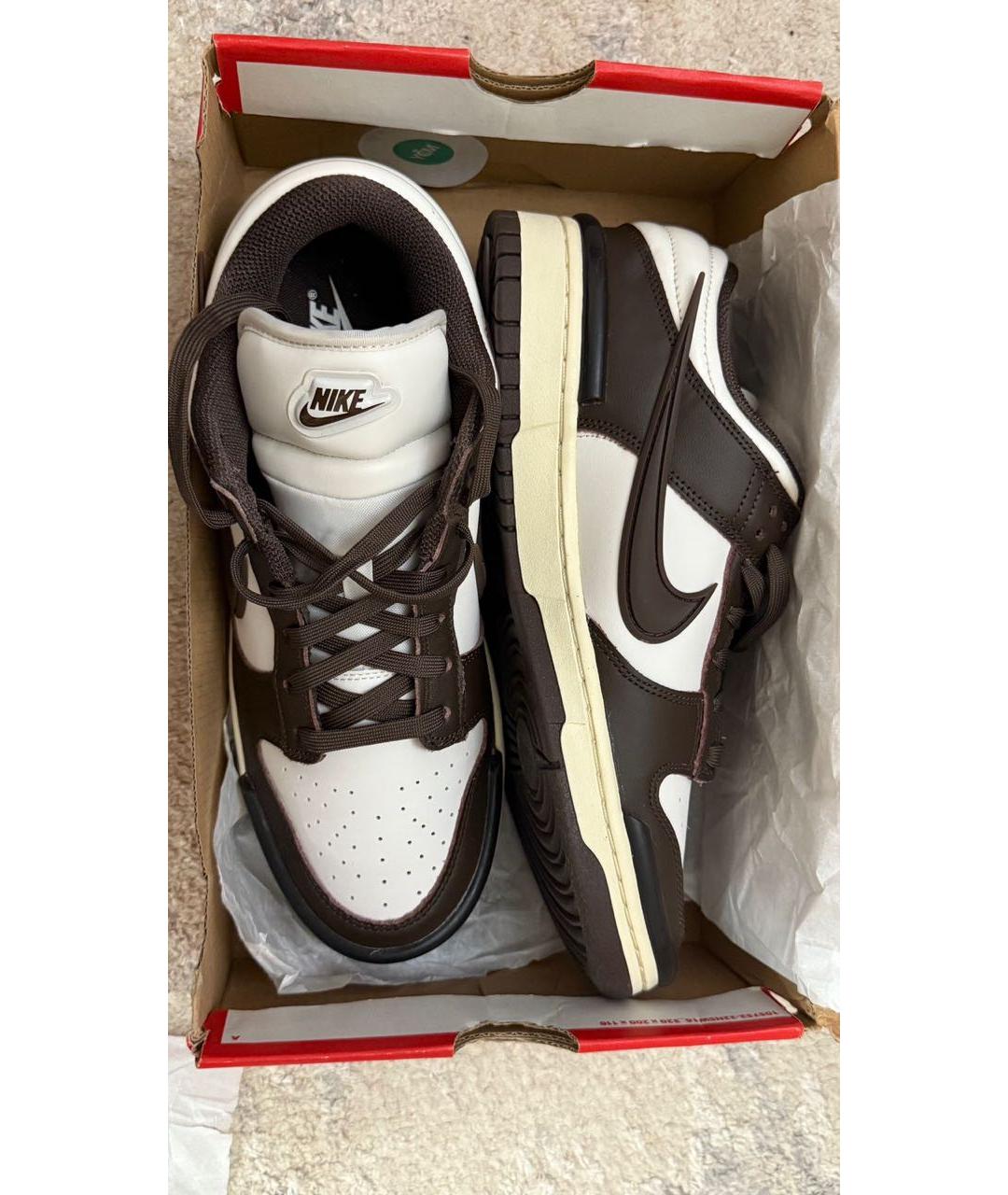 NIKE Коричневые кожаные кроссовки, фото 2