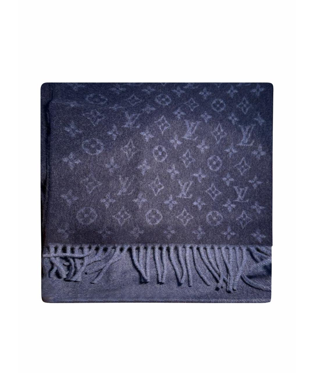 LOUIS VUITTON Темно-синий кашемировый шарф, фото 1