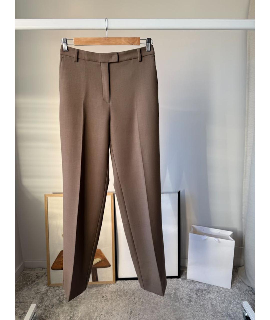 12 STOREEZ Коричневые шерстяные прямые брюки, фото 9