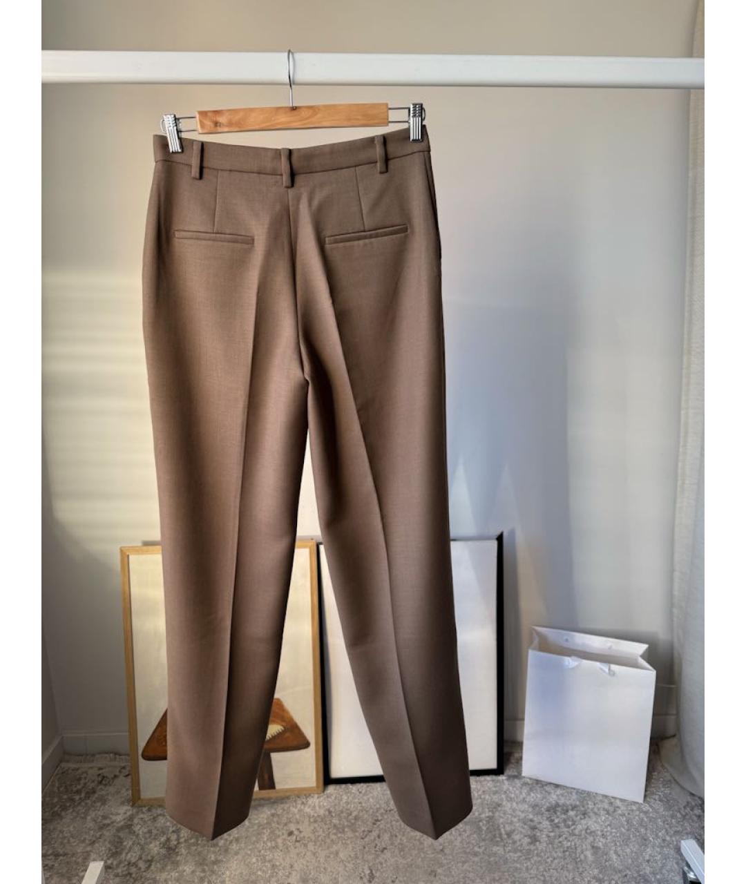 12 STOREEZ Коричневые шерстяные прямые брюки, фото 7