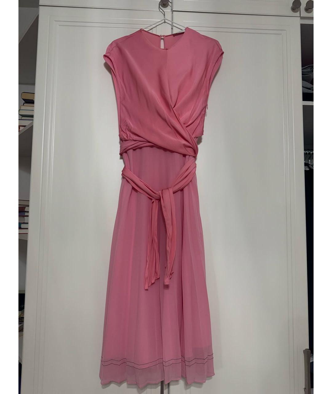 SANDRO Розовое вискозное платье, фото 4