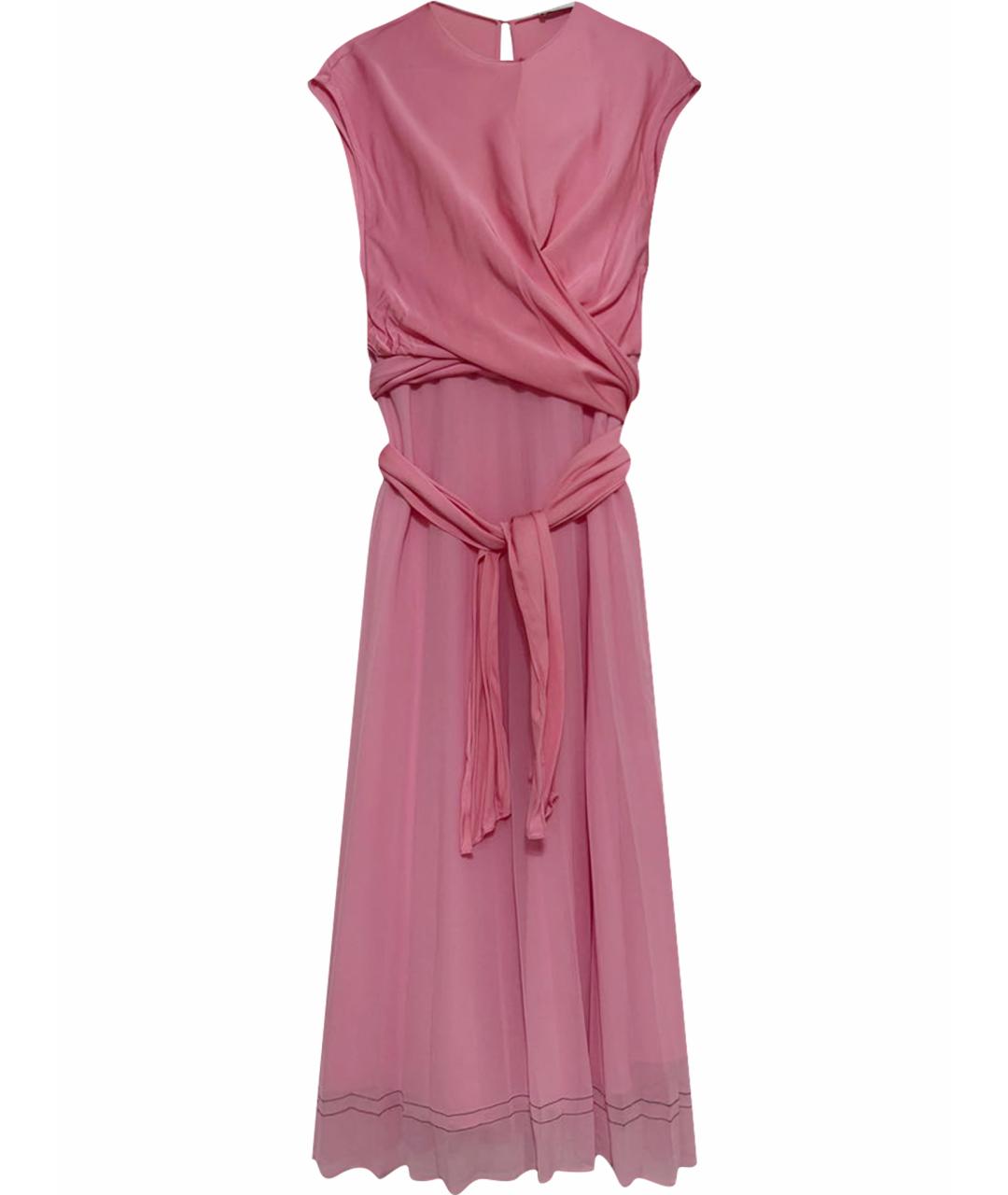 SANDRO Розовое вискозное платье, фото 1