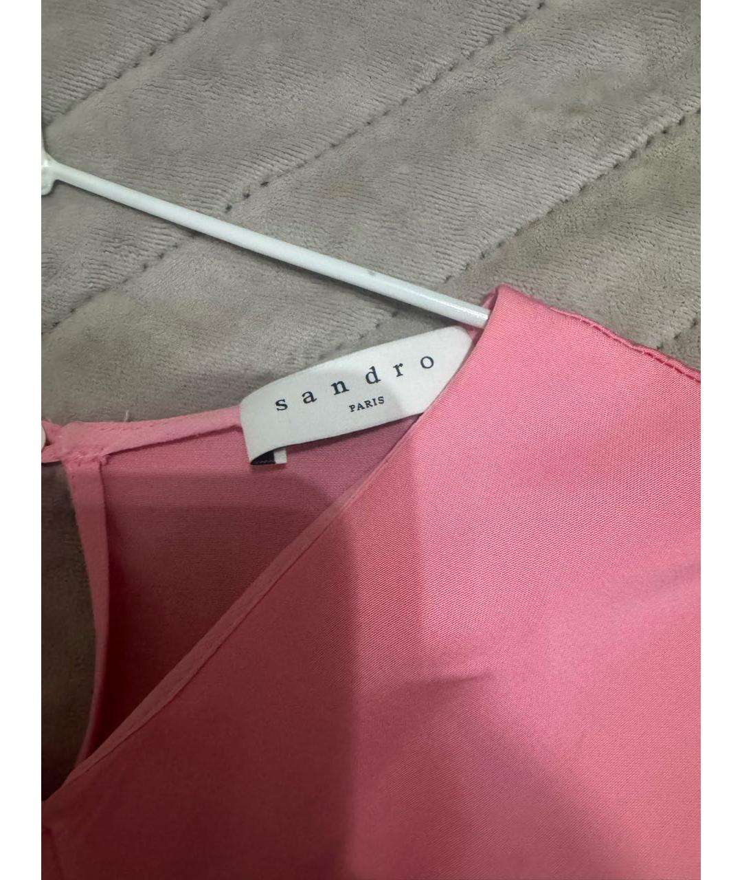 SANDRO Розовое вискозное платье, фото 3