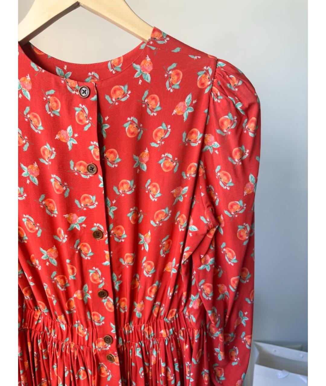 ULYANA SERGEENKO Красное вискозное повседневное платье, фото 4