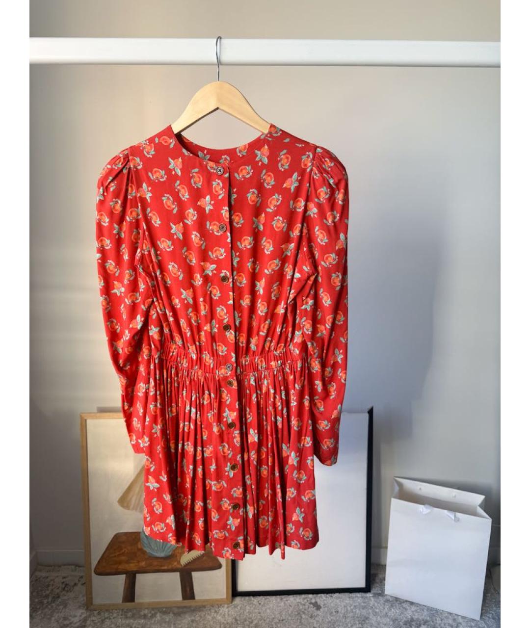 ULYANA SERGEENKO Красное вискозное повседневное платье, фото 7