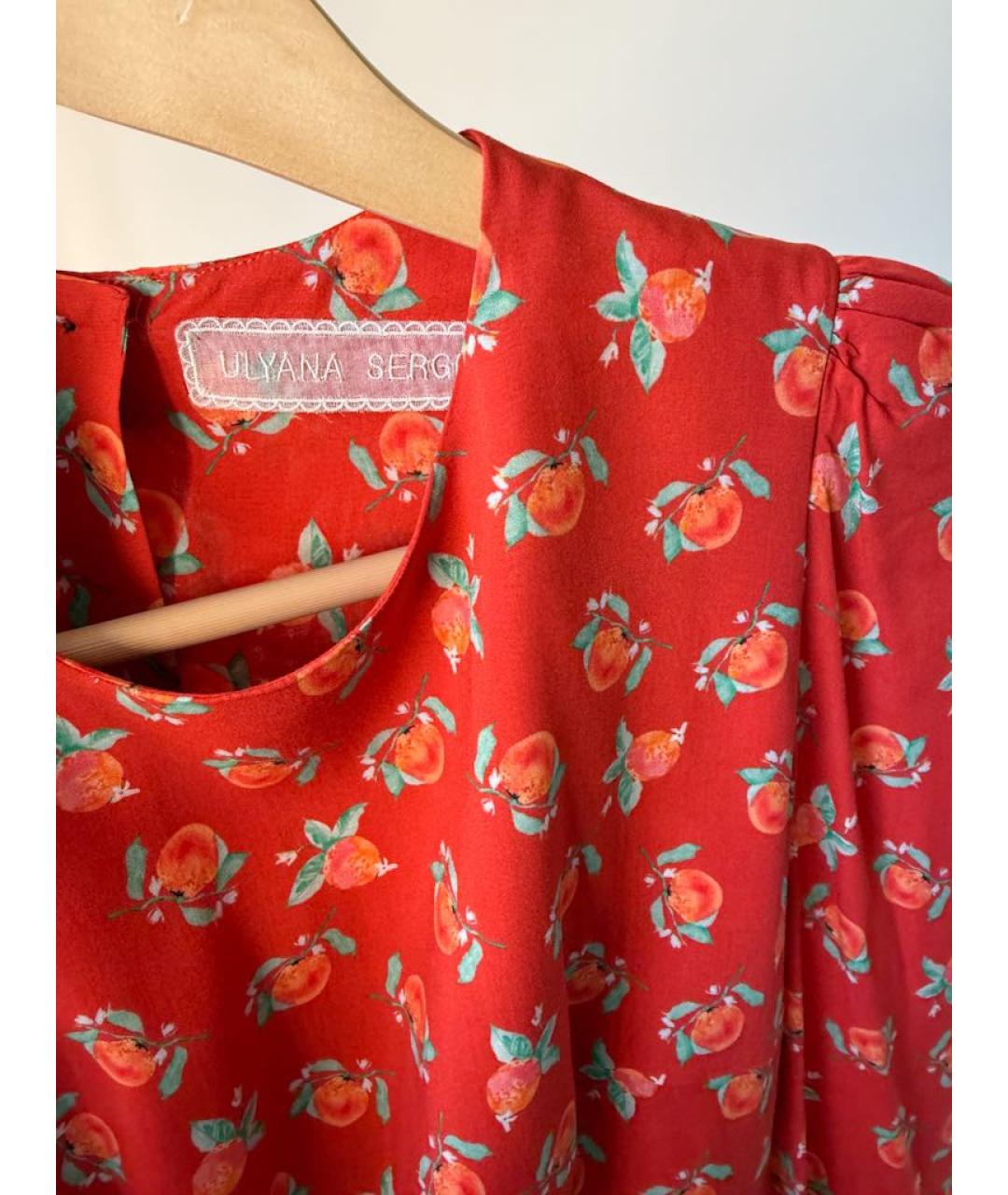 ULYANA SERGEENKO Красное вискозное повседневное платье, фото 3