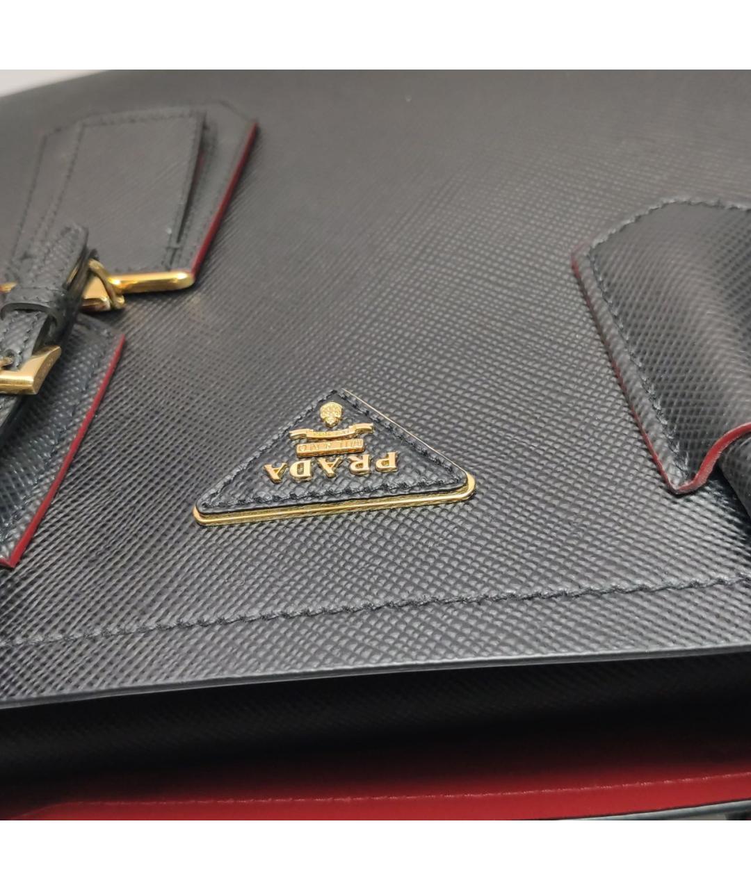 PRADA Черная кожаная сумка с короткими ручками, фото 6