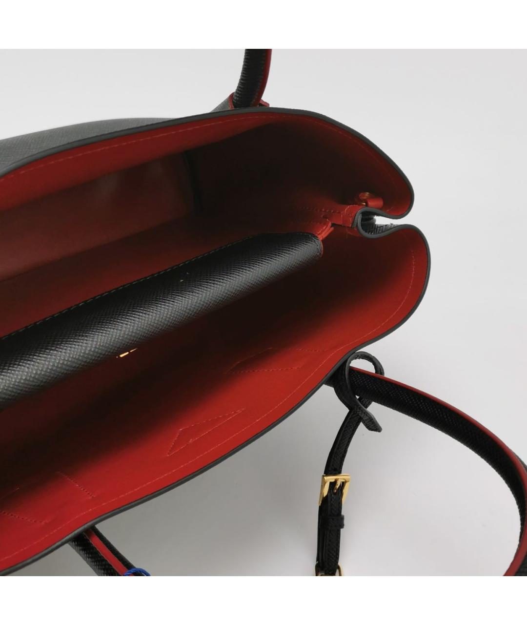 PRADA Черная кожаная сумка с короткими ручками, фото 7