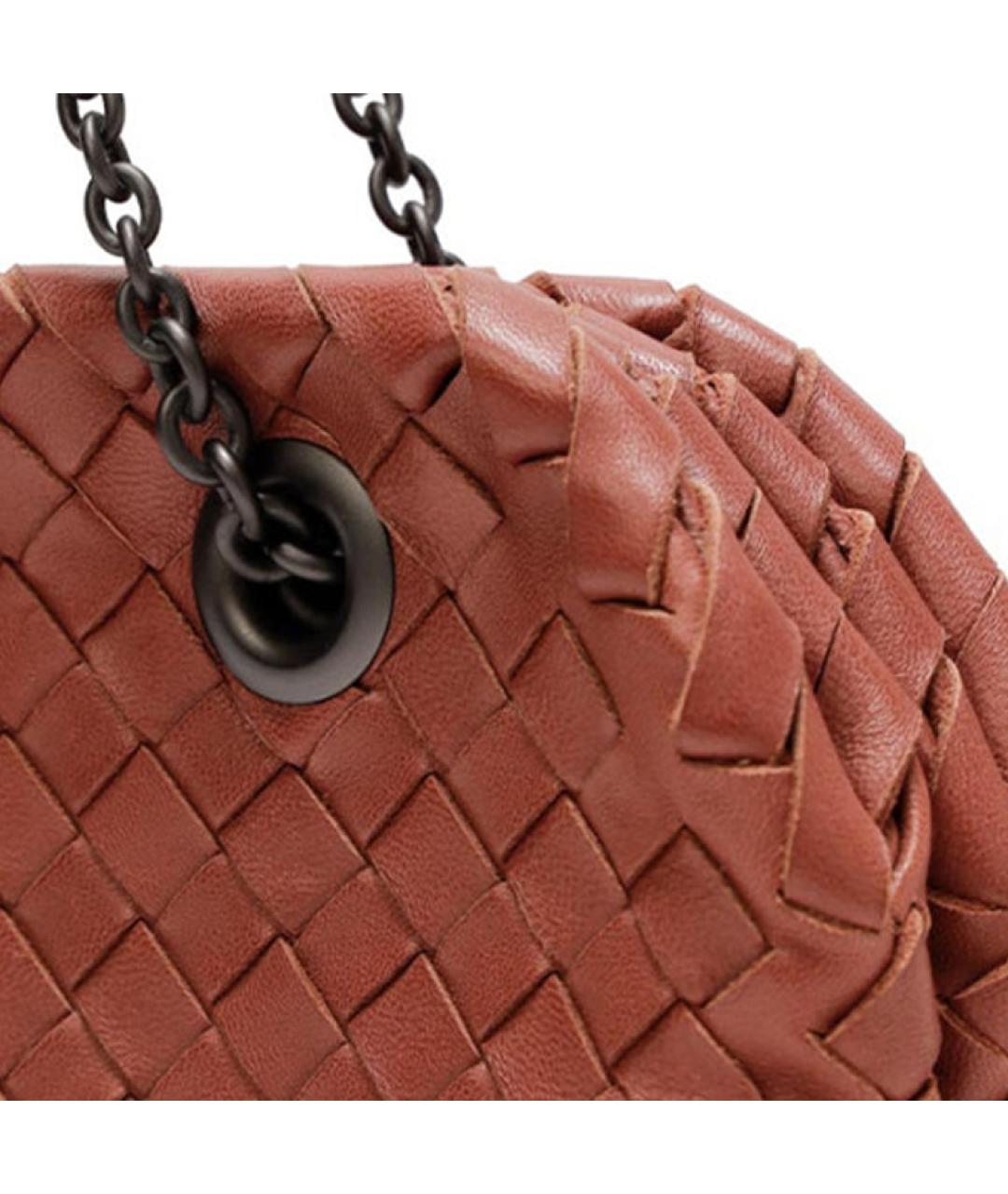 BOTTEGA VENETA Красная кожаная сумка через плечо, фото 4