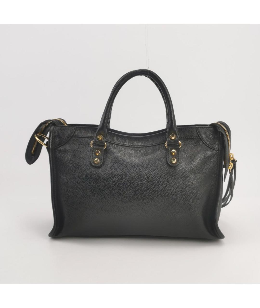 BALENCIAGA Черная кожаная сумка с короткими ручками, фото 4