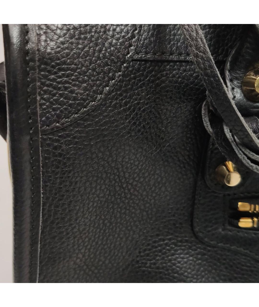 BALENCIAGA Черная кожаная сумка с короткими ручками, фото 8