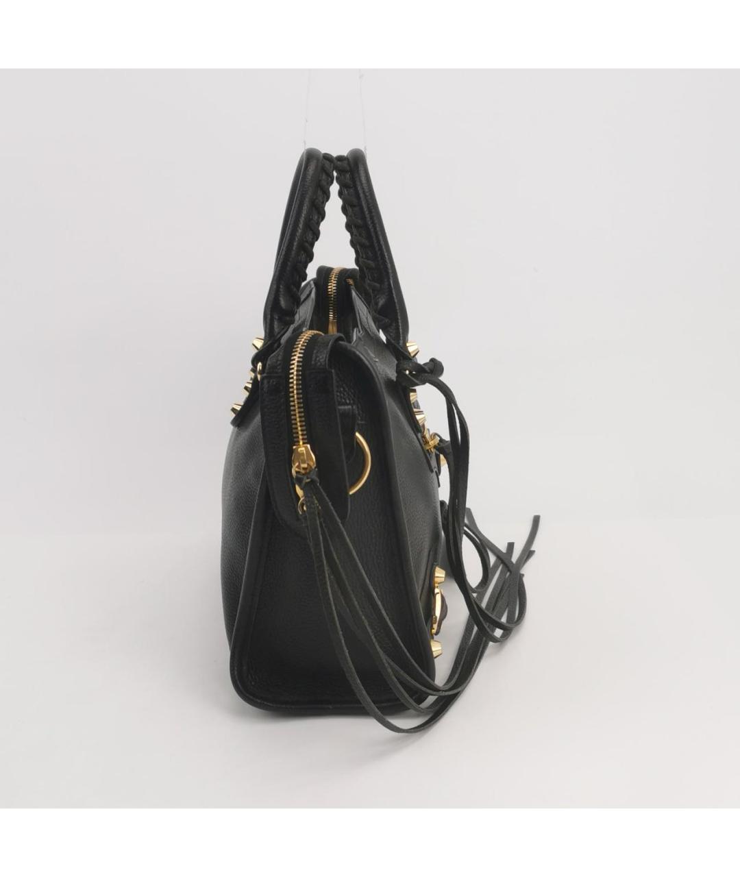 BALENCIAGA Черная кожаная сумка с короткими ручками, фото 3