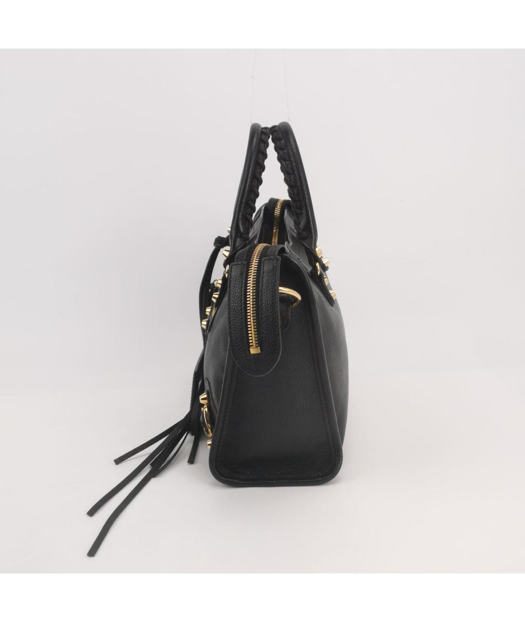 BALENCIAGA Черная кожаная сумка с короткими ручками, фото 2