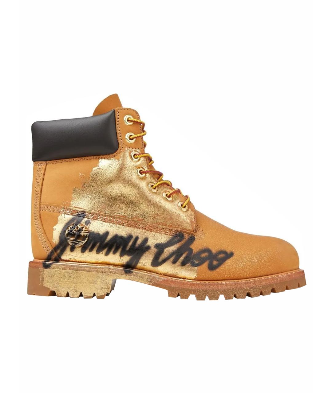 JIMMY CHOO Горчичные нубуковые ботинки, фото 1