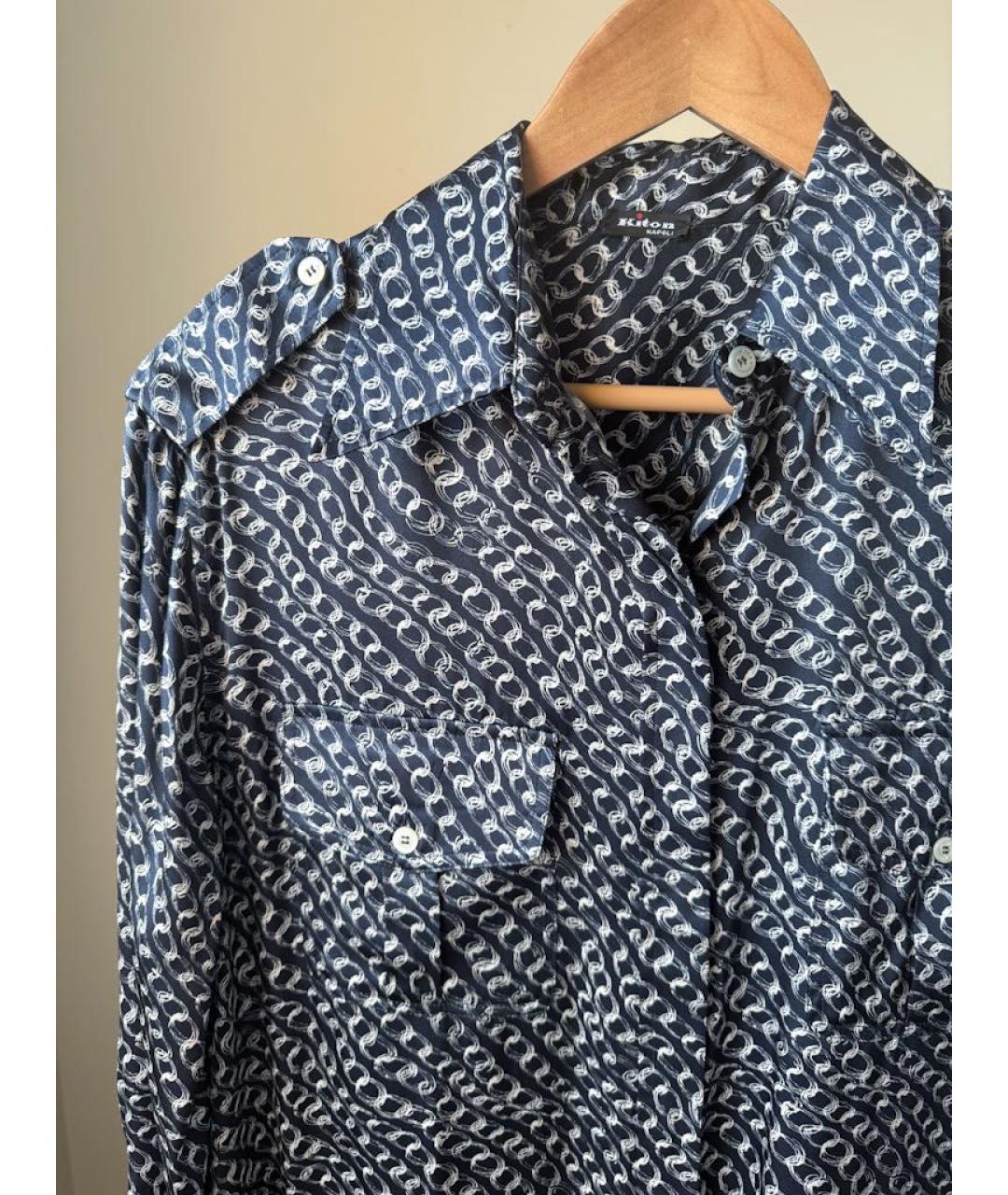 KITON Синее атласное повседневное платье, фото 4