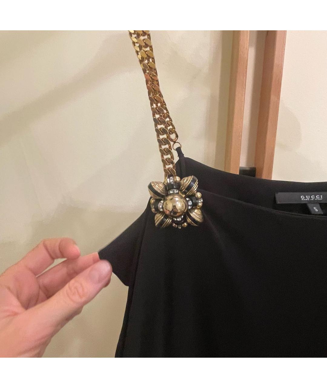 GUCCI Черное вискозное коктейльное платье, фото 4