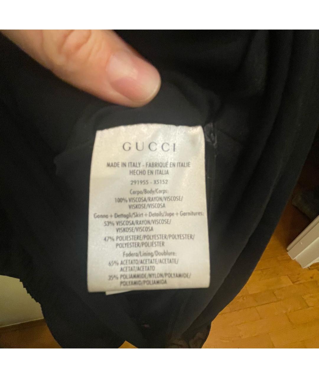 GUCCI Черное вискозное коктейльное платье, фото 6