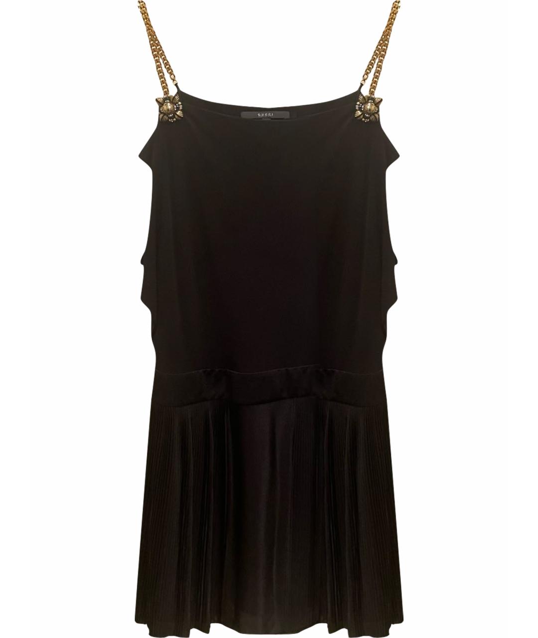 GUCCI Черное вискозное коктейльное платье, фото 1