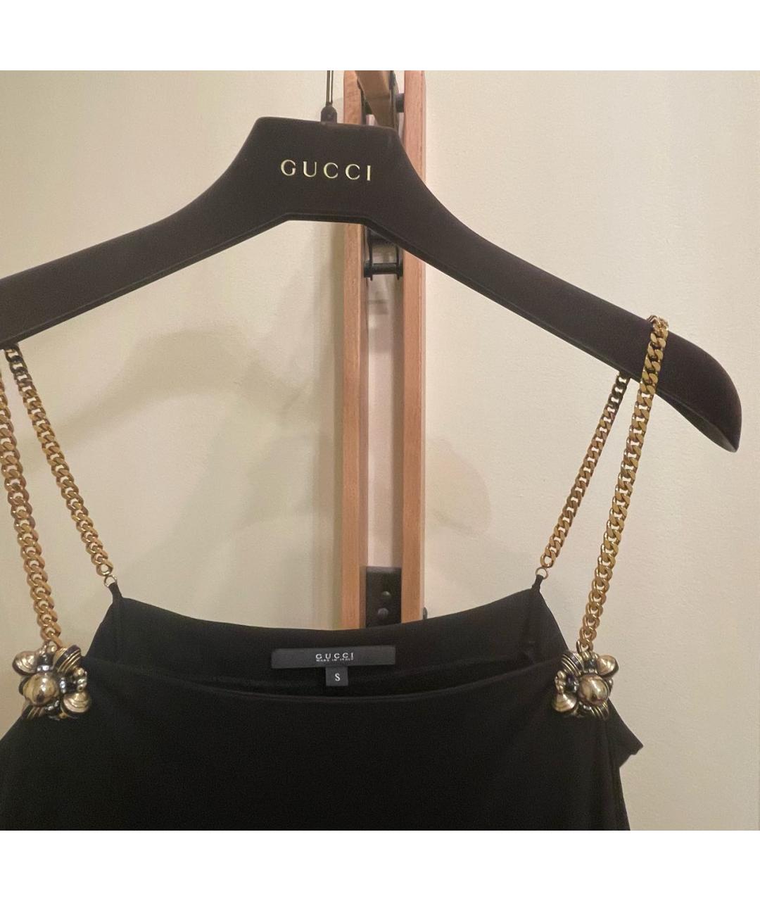 GUCCI Черное вискозное коктейльное платье, фото 3