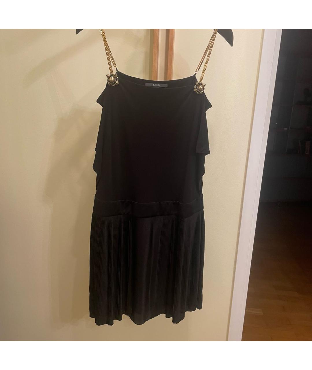 GUCCI Черное вискозное коктейльное платье, фото 8