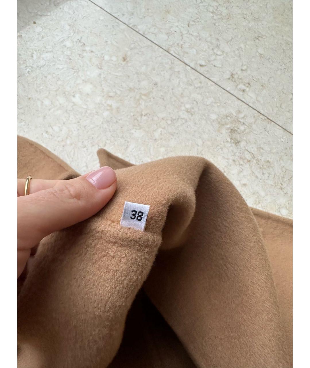 ELISABETTA FRANCHI Горчичное полиэстеровое пальто, фото 5