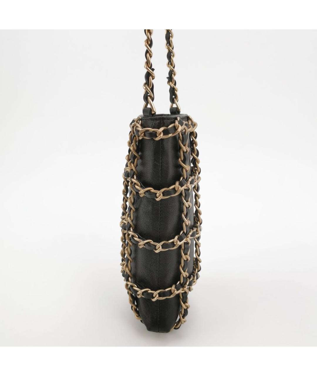 CHANEL Черная кожаная сумка через плечо, фото 3