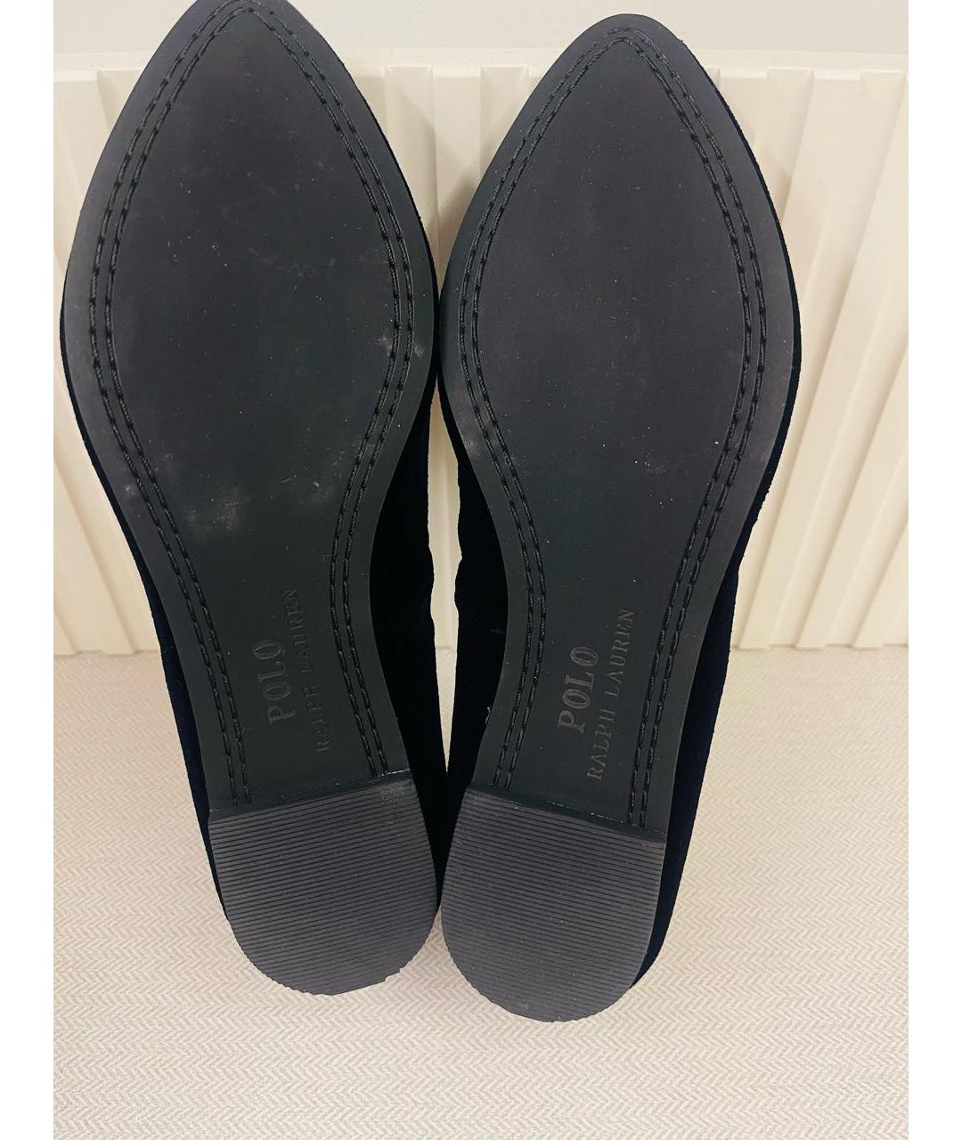 POLO RALPH LAUREN Темно-синие бархатные балетки, фото 5