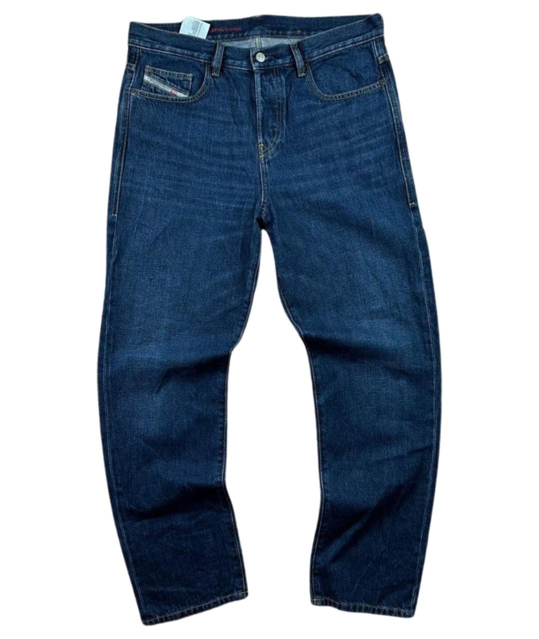 DIESEL Темно-синие хлопковые прямые джинсы, фото 1