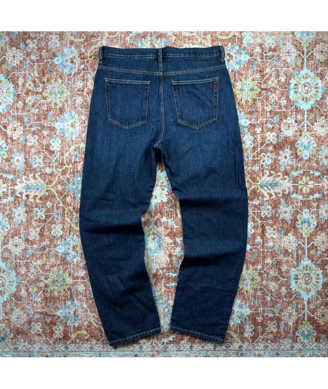 DIESEL Темно-синие хлопковые прямые джинсы, фото 2