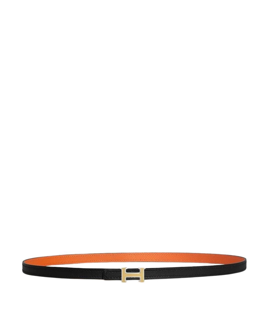 HERMES Черный кожаный ремень, фото 1