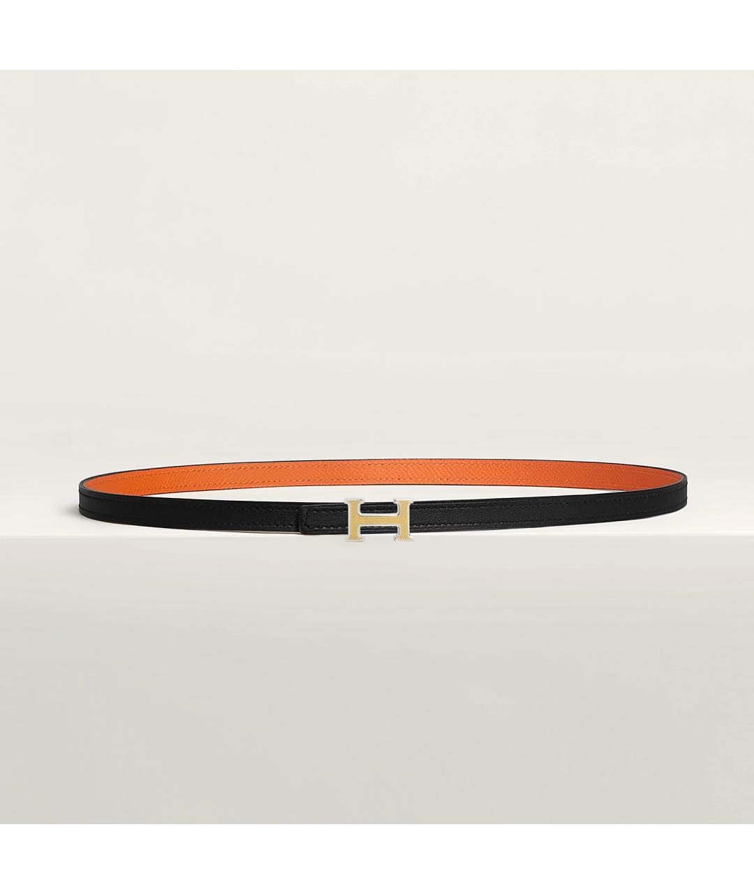 HERMES Черный кожаный ремень, фото 3