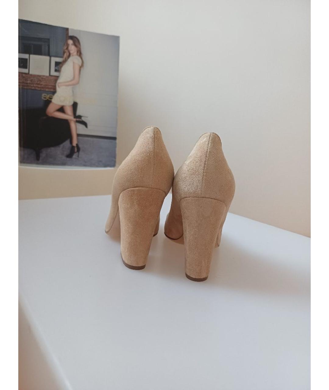 SERGIO ROSSI Бежевые замшевые туфли, фото 6