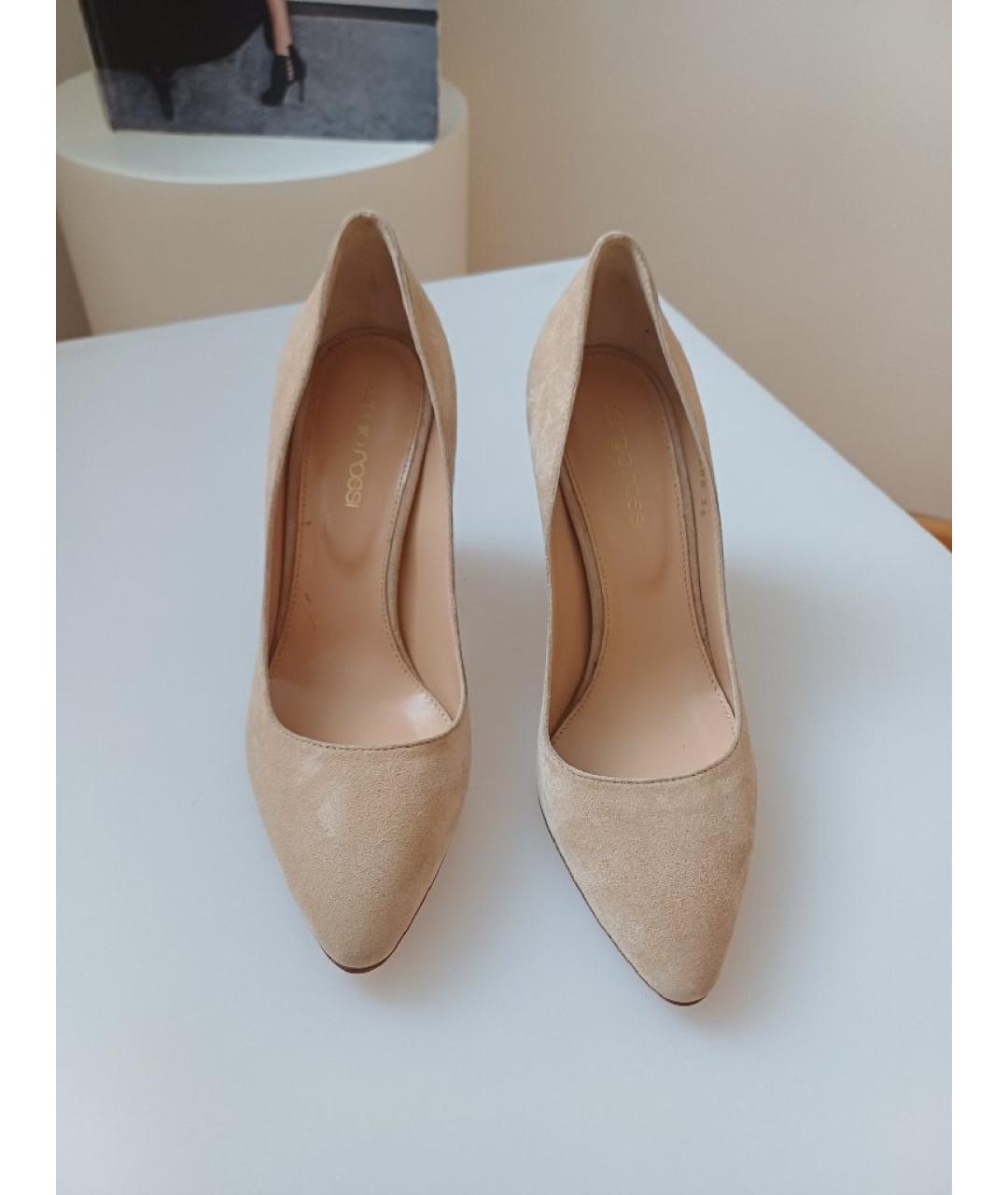 SERGIO ROSSI Бежевые замшевые туфли, фото 5