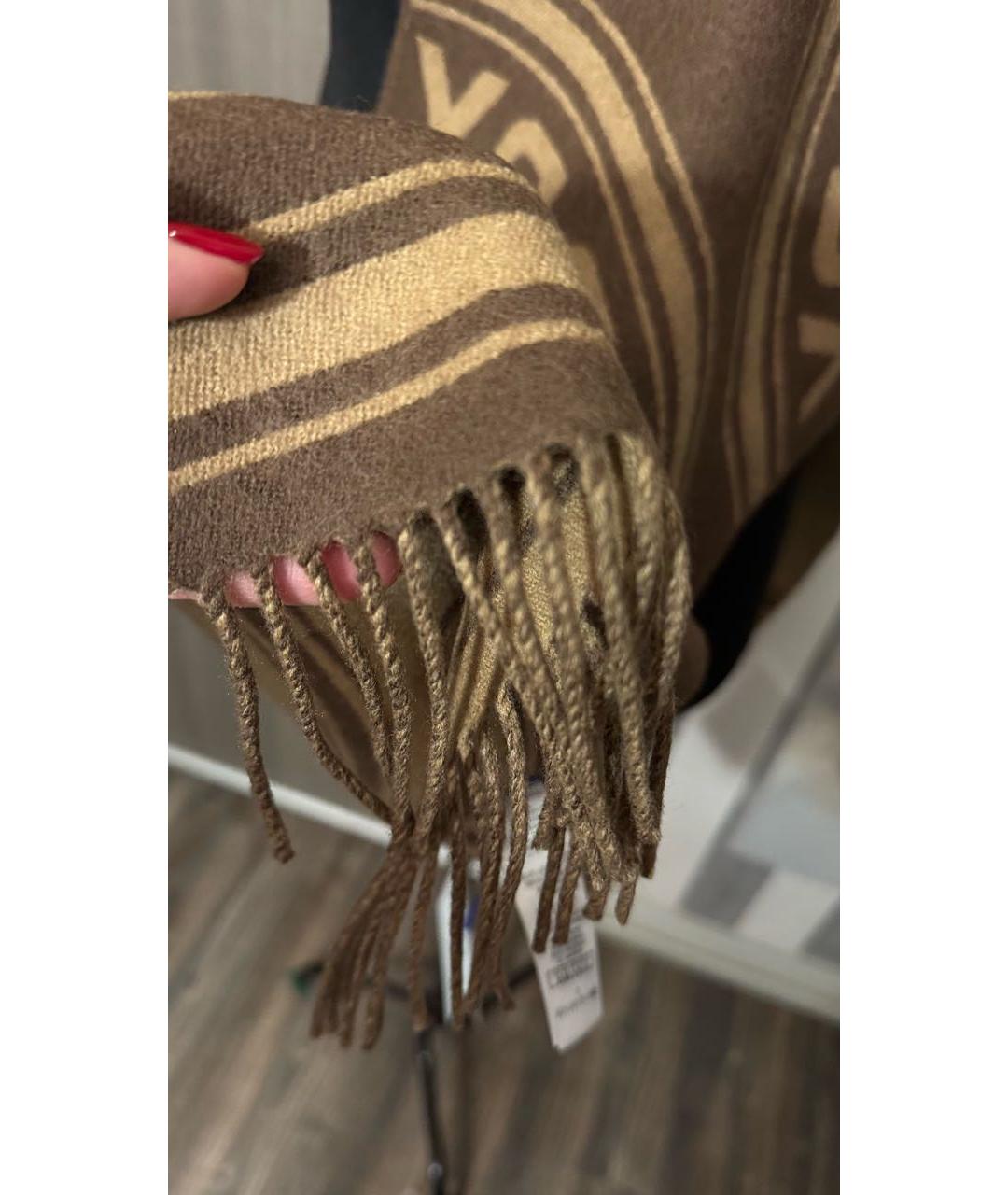 BURBERRY Коричневый шерстяной шарф, фото 2