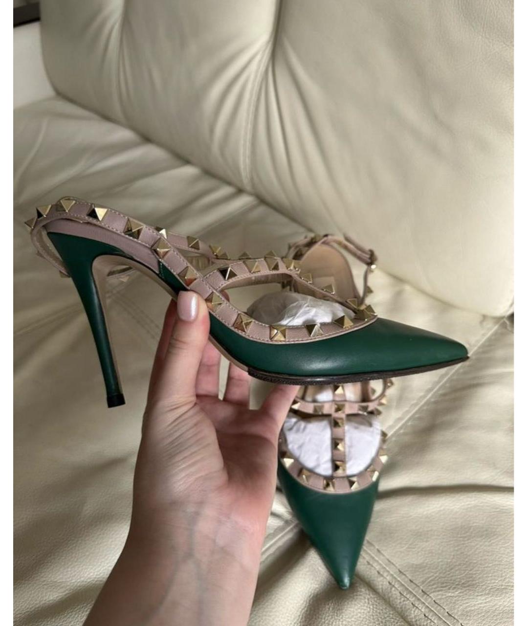 VALENTINO Зеленые кожаные туфли, фото 6