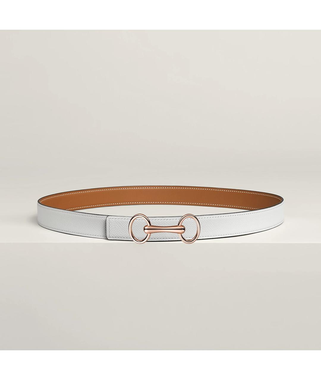 HERMES Золотой кожаный ремень, фото 2