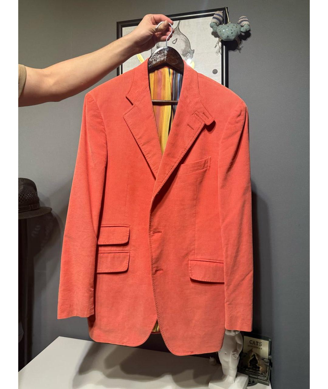ETRO Оранжевый хлопковый пиджак, фото 6