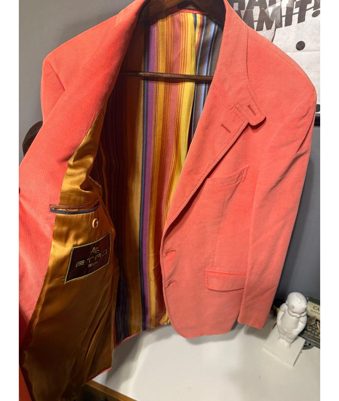 ETRO Оранжевый хлопковый пиджак, фото 5
