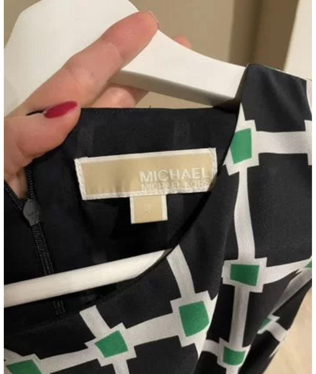 MICHAEL KORS Темно-синее шелковое повседневное платье, фото 3