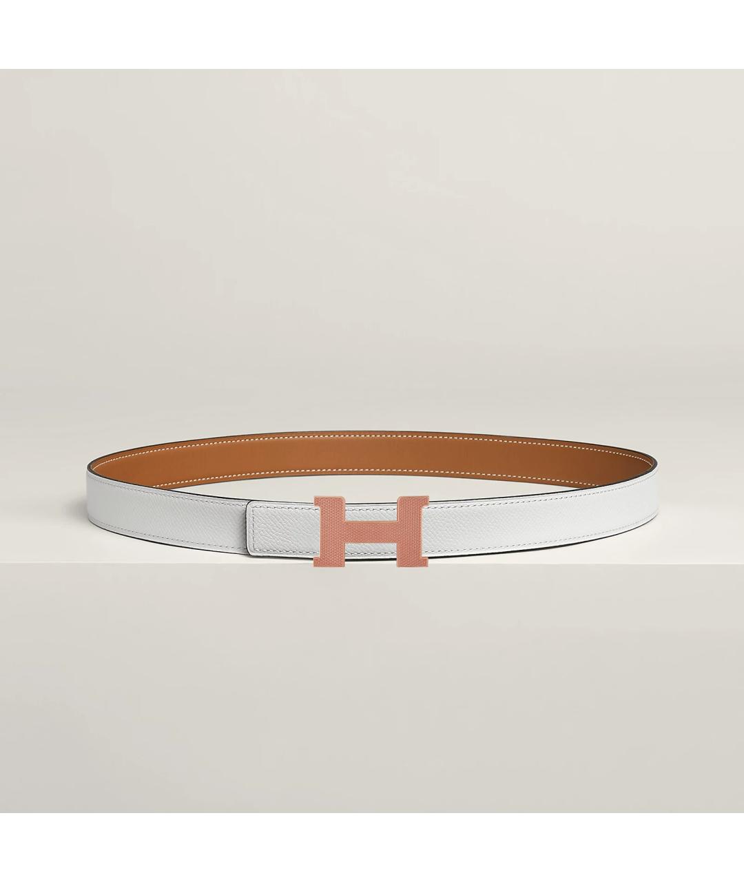 HERMES Золотой кожаный ремень, фото 2