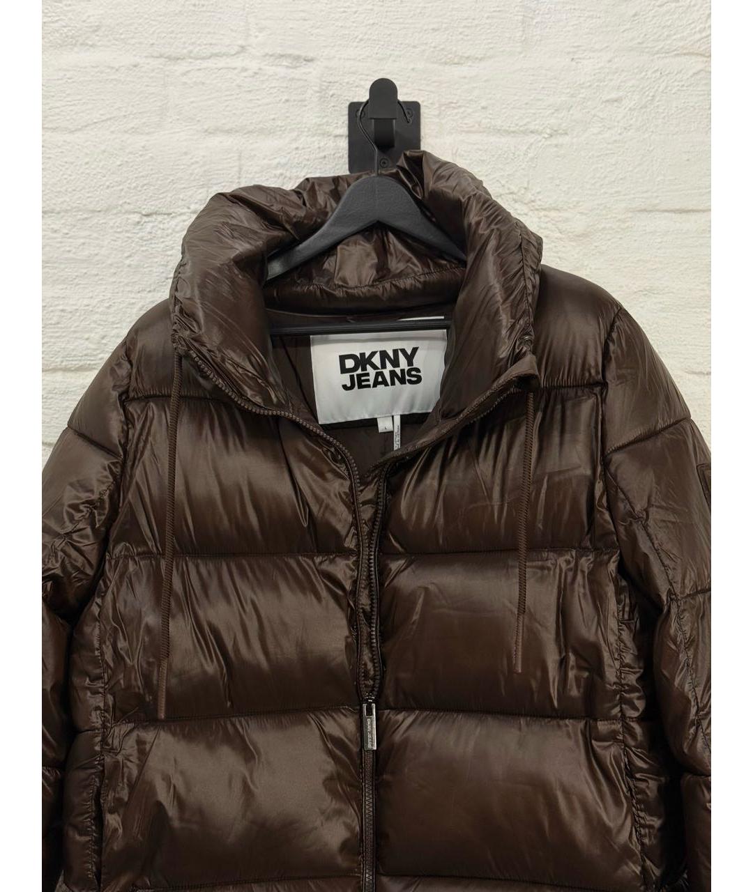 DKNY Коричневый полиэстеровый пуховик, фото 7