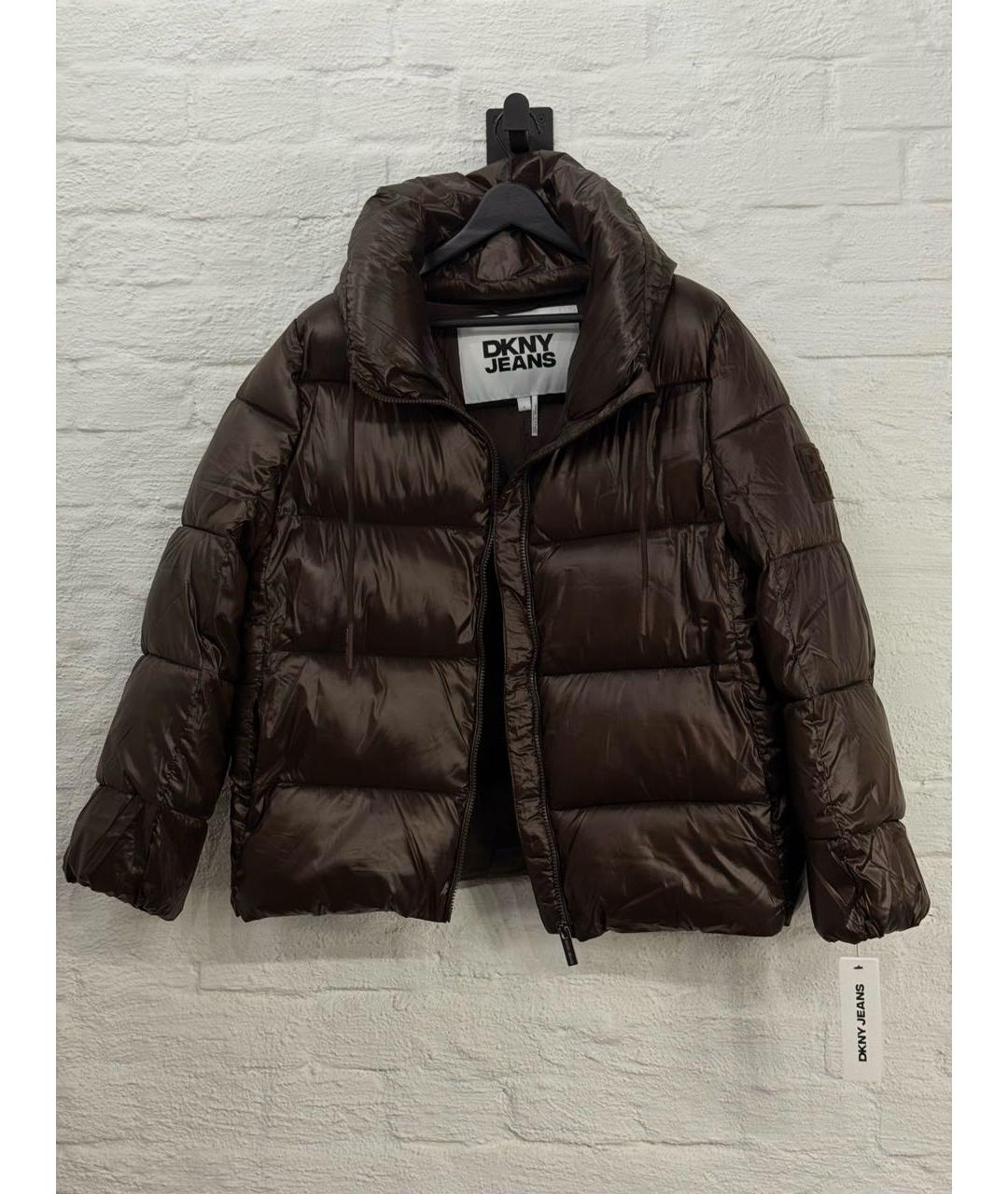 DKNY Коричневый полиэстеровый пуховик, фото 9