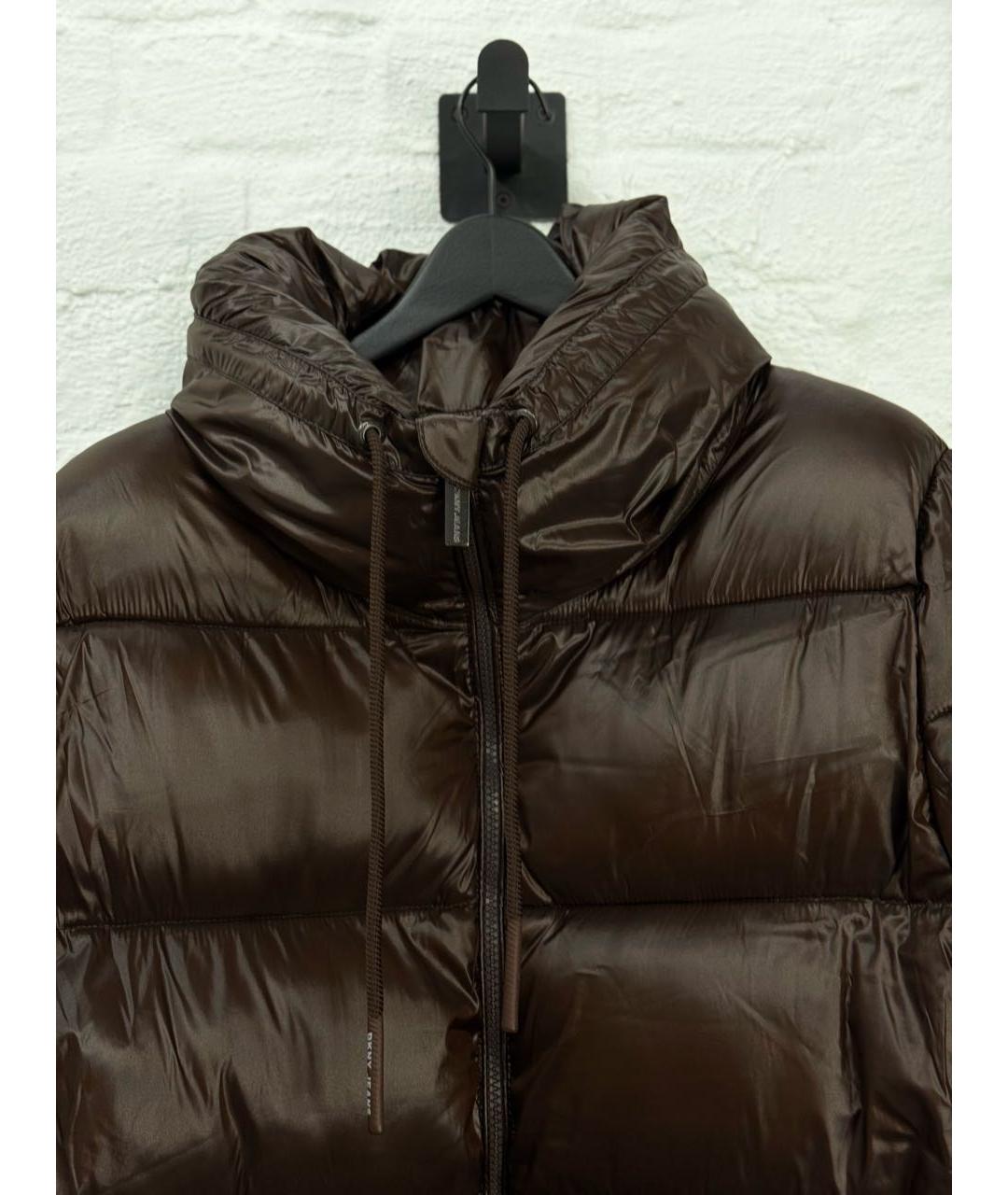 DKNY Коричневый полиэстеровый пуховик, фото 6