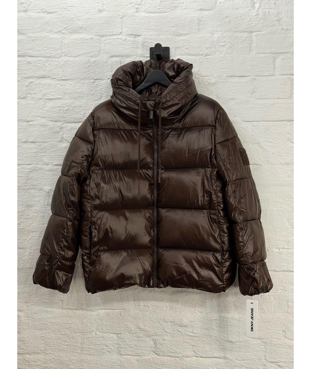 DKNY Коричневый полиэстеровый пуховик, фото 2