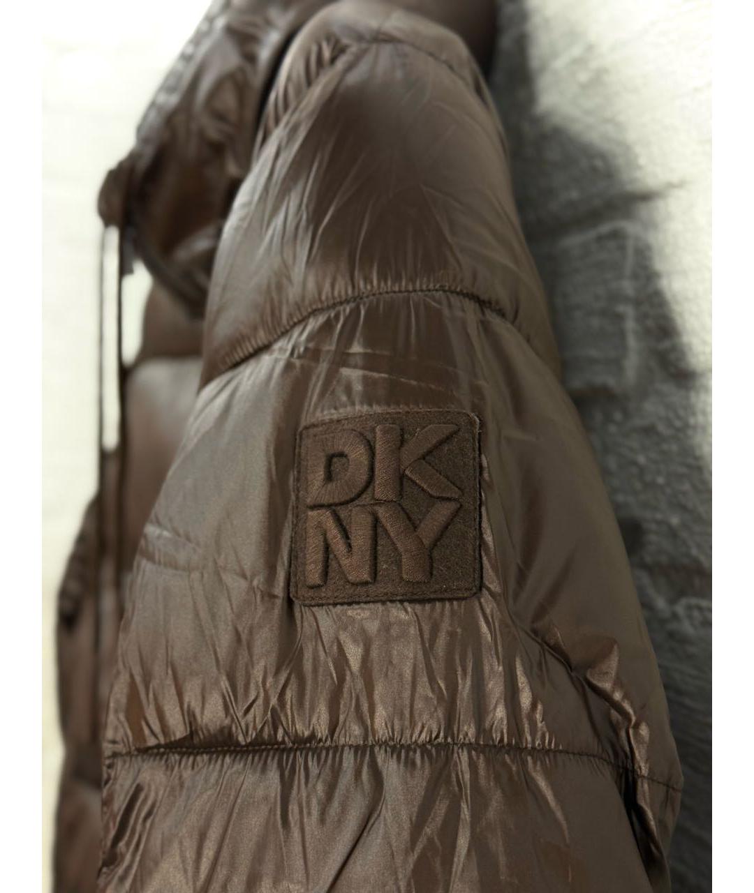 DKNY Коричневый полиэстеровый пуховик, фото 5