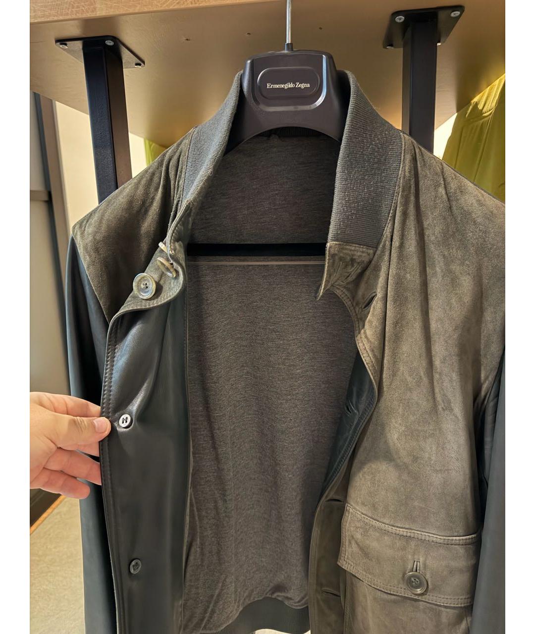ZZEGNA Зеленая замшевая куртка, фото 4